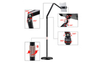 Rotatable Phone Stand with Telescopic Arm Stable Phone Mount with Adjustable Arm Flexible Non-Slip for Vloggers, Live Broadcasting