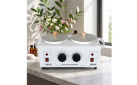 Double Depilatory Warmer Electric Double Pot Depilatory Heater Appliance Professional Adjustable Temperature for Estheticians
