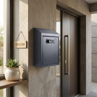 Compact Mailbox with Combination Lock Metal Wall Mailbox Secure Letterbox Modern for Entryways, Apartments, Offices