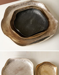 Modern Minimalist Irregular Metal Tray and Bowl Set