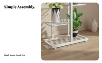 Space Saving Multi-Tier Plant Stand Sturdy Floor Standing Plant Shelf Large Capacity Metal Flower Pot Holder Heavy Duty for Gardeners, Homeowners, Interior Decorators, Living Room, Balcony, Outdoor, Garden