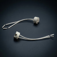 High Temperature Resistant Wire with GU5.3 Base for MR16 Compatible Bulbs, Rated Current 20A GU5.3 Lamp Holder, Ceramic Lamp Holder, 1 Pack