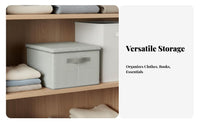 Textile Storage Box with Lid Large Capacity Foldable Clothes Organizer Dust-Resistant Clothes Storage Container for Homeowners, Bedroom, Under Bed