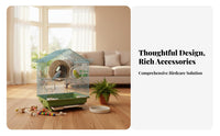 Large Size Rolling Parrot enclosure Breeding Design avian Enclosure sturdy Metal Construction Aviary Spacious Interior for Indoors, Living Room, Home