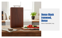 Hardwood Chopping Board, Black Ironwood Antibacterial Thick Cutting Board, Spore-Resistant Kitchen Board for Home