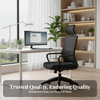 Ergonomic Mesh spine Computer Chair Thick Seat padding rotate Task Chair with Flip-up Arms Easy Assembly Rocking Function