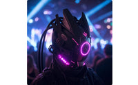 Cosplay Helmet Faceplate with LED | Light-up, edgy Helmet faceplate, for Halloween