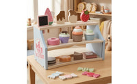 Wooden Dessert Shelf Rounded Edges Tea Party Play Set Gift Idea Toy Tea Party Set for Children