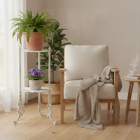 Cast-Iron Flower Stand Sturdy Decorative Pedestal Table Elegant for Gardeners