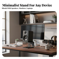 Heavy Duty Desktop Speaker Stand Stable Design Bookshelf Speaker Riser Sturdy Steel Construction High-Fidelity Audio Rack Anti-Slip for Audiophiles, Gamers, Home Theater, Gaming Setup