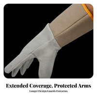 Anti-Splash Metalworking Gloves Multi-Layered Protection Long Leather Metalworking Gloves Retardant for Welders, Metalworkers, Foundry