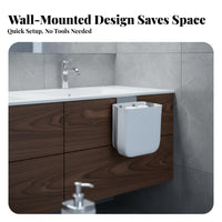 Hanging Foldable Trash Can Space Saving Folding Kitchen Waste Bin Waterproof Hanging Trash Can for Homeowners, RV Owners, Washroom, Office, Camping