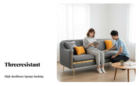 Nordic design & aesthetic Upholstered Settee Modern Design Sofa Easy to Clean Couch firm density Foam for Apartment Dwellers, homeowners, Young Adults, Living Room, Lounge Area, Office, Bedroom
