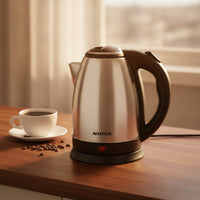 Stainless Steel Electric Kettle Boil-Dry Protection Electric Water Kettle Anti-Scald Appliance Double-Layer for Students, Home Kitchen, Dorm, Office