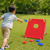 Bean Bag Game Outdoor Toys, Garden Games for Kids 4-6, Portable Throwing Game Set with 6 Fabric Bean Bags