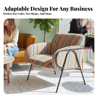 Retro Design Vintage-Design Corduroy Seat Sturdy Construction Cafe Seating High-Resilience Cushion Commercial Furniture S-Shaped Coil Support for Restaurant Owners, Interior Designers, Book Lounges, Coffee Shops, Tea Houses, Restaurants