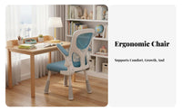 Adjustable Height Ergonomic Kids Study Chair Stable Frame Student Seat Breathable spinerest children's Furniture Soft Padding for Students, Girls, Parents, Studying, academic tasks, at a Desk, Bedroom