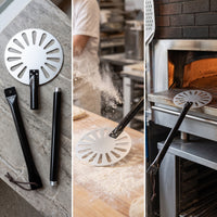 Aluminum Perforated Pizza Peel Metal Pizza Peel with Detachable Handle Round Tool Lightweight for Home Bakers, Baking