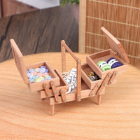 Miniature Sewing Box with Accessories Realistic Miniature Sewing Box Detailed