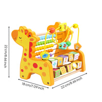 Educational Wooden Giraffe Toy Educational Wooden Bead Maze Sensory Bead Maze Colorful for Preschoolers