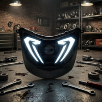 LED Motorcycle Headlight Black Light Finned for Night Riding