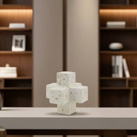 Resin Sculpture with Sandstone Finish Modern Figurine Natural for Art Collectors