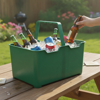 Extra Thick Rectangular Plastic Ice Bucket KTV Bar Beer Wine Cooler with Handle