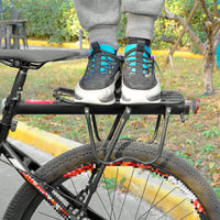 Long-Lasting Cycle Rear Rack with Seat Cushion Adjustable Detachable Cycle Cargo Rack Sturdy Universal for Commuters, Cyclists