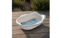 Breathable Lattice Feline Bed Oval Shape Feline Head Bed Washable PP Plastic for Sleeping, Resting