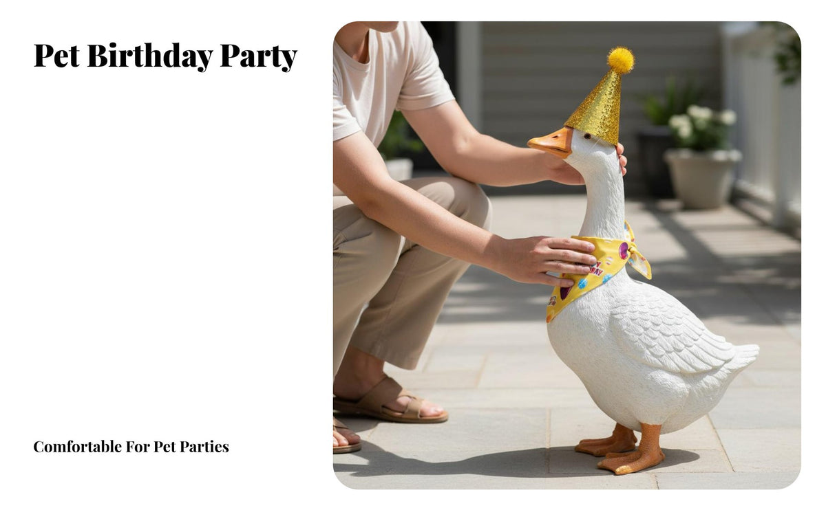 Festive Decoration Birthday Goose Outfit Set Easy to Wear Goose Birthday Outfit Adjustable Fit for Garden Decorators, Homeowners, Outdoor