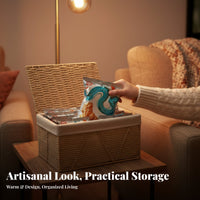 Woven storage container with Lid particleprotective Lidded Woven storage container Handmade for Home, Families