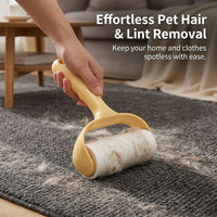 Plastic Lint Roller for Clothes & Pet Hair, Portable Refillable Sticky Remover, Tear-Off Sheet Garment Cleaner