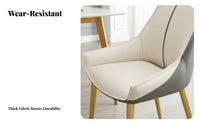 Modern Minimalist Design Upholstered Side Chair with Metal Legs Light Luxury aesthetic Dining Seating Soft Padded Seat Indoor Furniture Ergonomic Backrest for Restaurant Owners, Interior Designers, Kitchen, Living Room, Waiting Area, Office