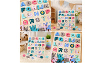 Wooden Letter Board Educational Wooden ABC Puzzle Early Learning for Young Children, Playroom