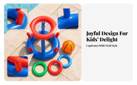 With Net 2-in-1 Pool Game Set Interactive Play Pool Basketball Toy PVC Recreation Item Repair Sealing Kit Included for Children