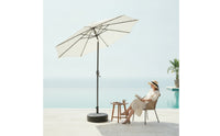 Outdoor Umbrella with Base Heavy Duty Tilting Patio Umbrella Windproof for Homeowners, Cafe Owners, Backyard, Terrace, Courtyard