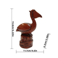 Resin Animal Figurine Carved Wood-Look Figurine Carved Desktop Ornament for Art Collectors, Bookshelf, Office Desk, Mantel