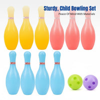 Kids Indoor Bowling Set, Plastic Pins and Balls, Educational Number Game, Cartoon Design, Parent-Child Interaction, Gift Box
