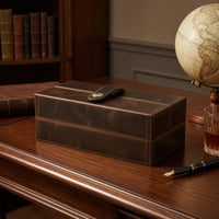 Flip-Top Lid Leather Watch Box Retro Design Personal Storage