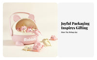 60 Pieces Storage Box Rabbit-Shaped Toy Figure Curved Handle Press-and-Rebound Rabbit Gift-Ready Kids Playthings