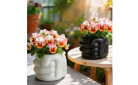 Sculptural Fist-Shaped Planter Compact Fist Planter Unique Flowerpot Modern for Desk, Shelf