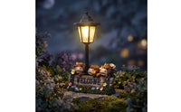 Solar Statue with Moorland Cows Outdoor Yard Sculpture Farmhouse Patio Decoration for Gardeners, Porch