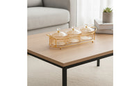 Divided Snack Tray Organizer Gold-Tone Serving Tray with Lids Clear Modern for Countertop