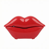 Rechargeable Lip-Shaped Voice Message Device Glossy Red Tabletop Voice Message Box Plastic Home Gadget Re-Recordable