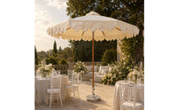 Round Patio Umbrella Double-Layer Patio Umbrella Eggshell