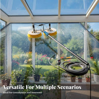 Safe on Panels Electric Solar Panel Cleaner Soft Bristles Photovoltaic Panel Washing Tool Lightweight Design Telescopic Pole Cleaning Brush Brushless Engine for Greenhouse Owners, Homeowners, Professional Cleaners, Greenhouses, Sunrooms, Outdoor, Rooftops