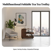 Mobile with Wheels Swivel-Top Tea Station Space-Saving Design Serving Mobile Tea Station Multi-Functional Household Furniture Integrated Storage for Apartment Dwellers, Homeowners, Interior Decorators, Living Room, Office, Balcony