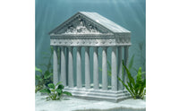 Classical Greek Temple Ornament Stone-Look Temple Model Classic Building Sculpture Ancient for Tabletop
