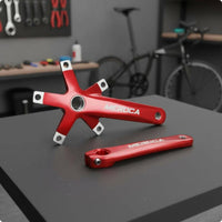 Positive Negative Teeth Folding Bike Crankset Strong Aluminum Alloy Square Hole Chainring Crank High Strength Hollow CNC Crankset Long-Lasting for Cyclists
