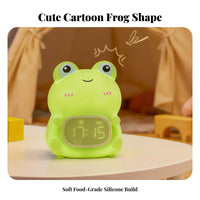 Children's Bedside Clock Digital Display Silicone Frog Lamp Clock Frog Night Light Timed Shutoff for Bedroom